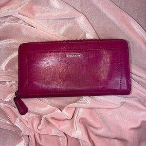 Authentic Coach Darcy Patent Saffiano Zip Around Leather Wallet - 2010 Era